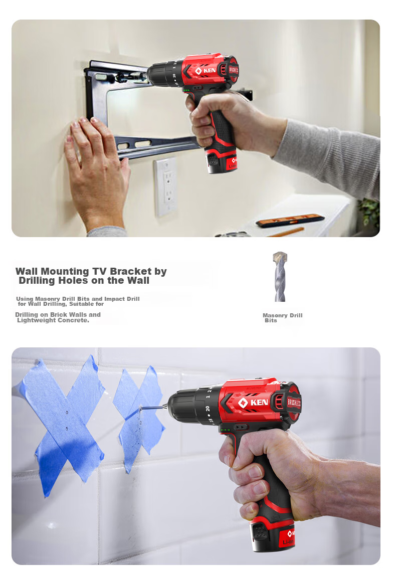 KEN 12V Impact Drill Q12XT-2 Brushless Lithium Drill, Multi-Functional Electric Drill, Household Screwdriver, Power Tool 9
