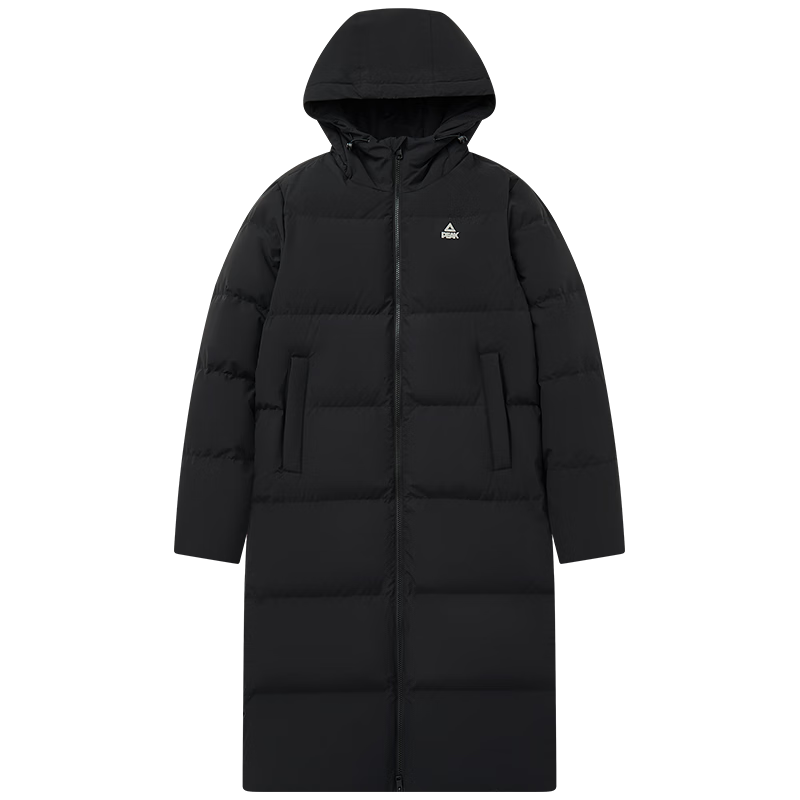 PEAK Long down Jacket for Men, Winter Three-Protection Technology, Warm, Windproof, Waterproof, Stain-Resistant, Hooded Sports Coat DF544111