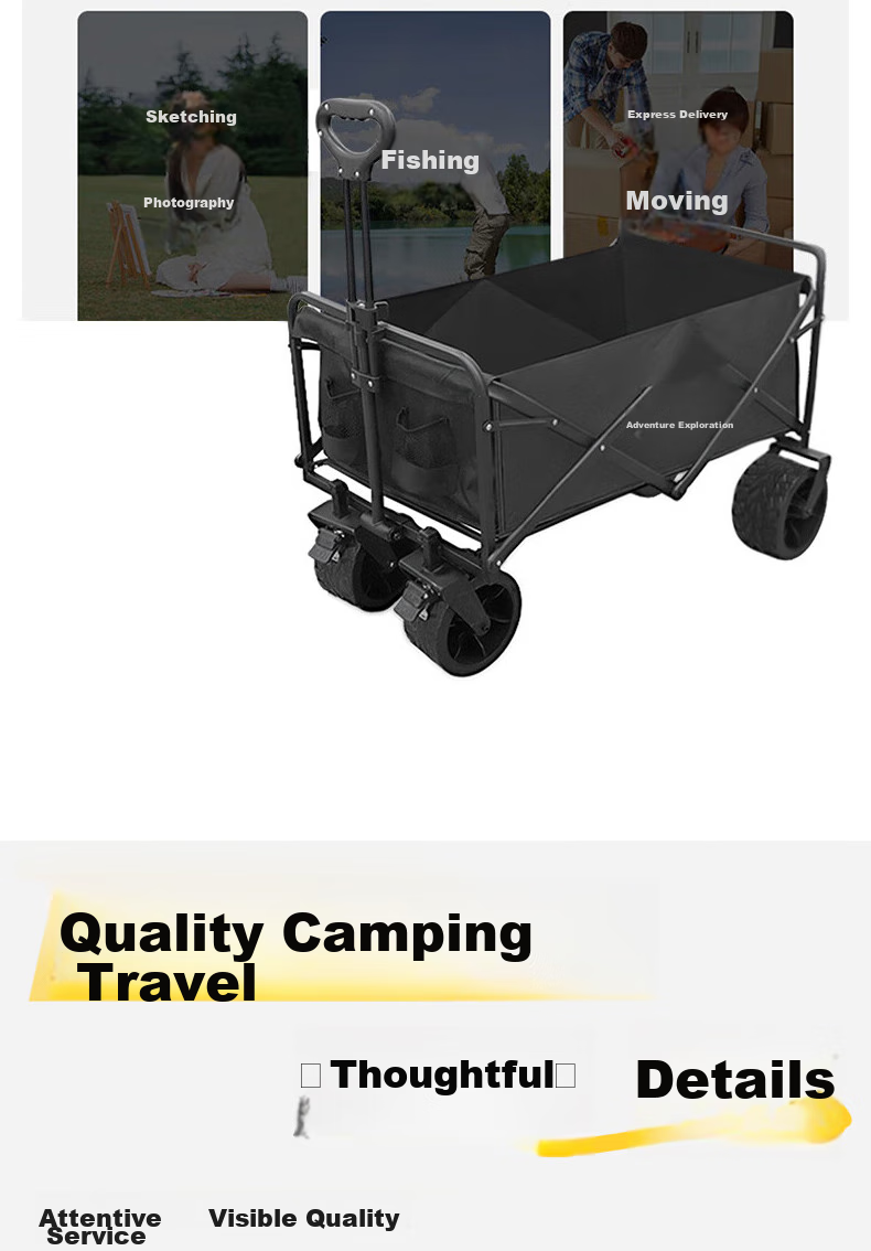 TAN XIAN ZHE Camping Cart, Outdoor Trolley, Campsite Cart, Street Vending Cart, Toddler Stroller, Grocery Shopping Cart, Dog Pet Cart 12