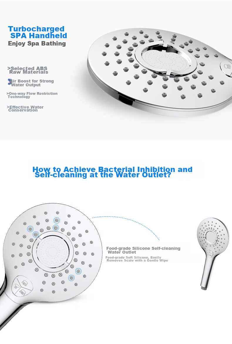 FAENZA Shower Pressure-Boosting Handheld Shower Head, Single-Handed Shower Sprayer, Water Spray Head F3A9805C 9