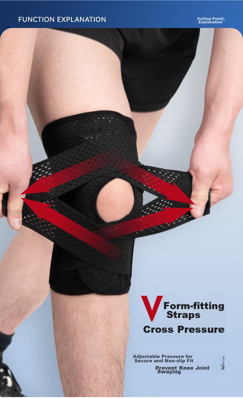 Chidong Meniscus Injury Knee Brace for Running, Cycling, Badminton, Arthritis, Unisex Patellar Strap Support, Single Piece, Size L 7