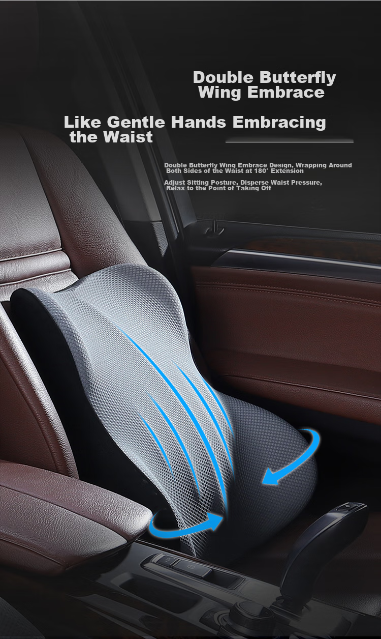 ICAROOM Car Headrest And Lumbar Support Set, Memory Foam Lumbar Pillow, Car Headrest, Neck Pillow, Driving Back Cushion Accessories 7