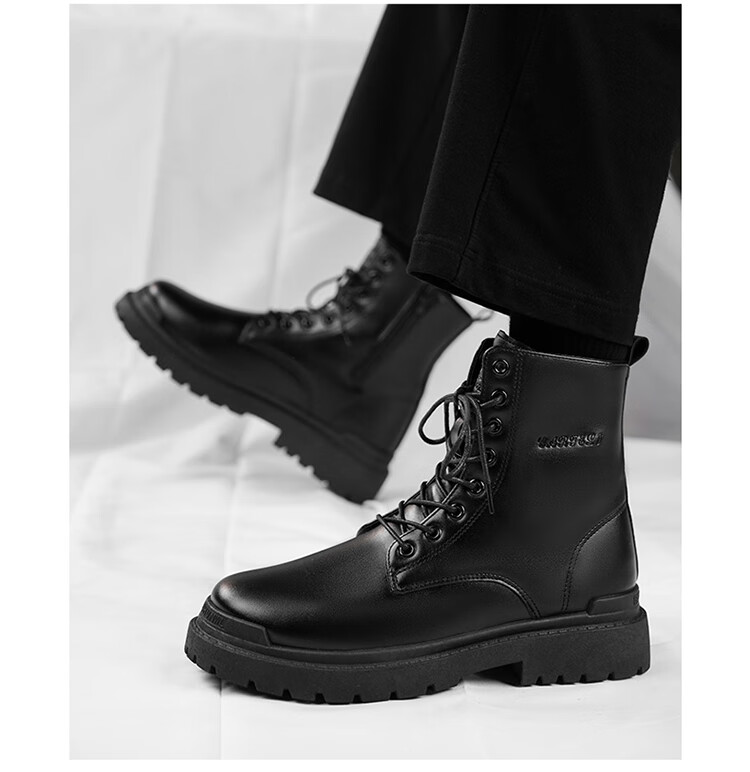 CARTELO Men's Martin Boots, Autumn And Winter 2026 Work Boots, Fashionable Versatile Thick-Soled Leather Boots, High-Top Men's Boots, Combat Boots 10