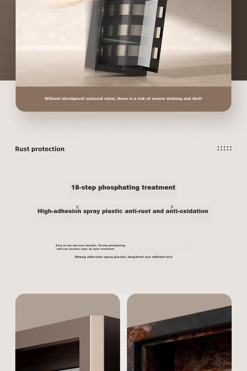 Deli Home Safe Box, Hongya 60cm Fingerprint Unlock, 12mm Thickened Door Panel, Anti-Theft And Portable Small Gold Vault, Can Be Used As Bedside Table, AE66-ZM Gold 16