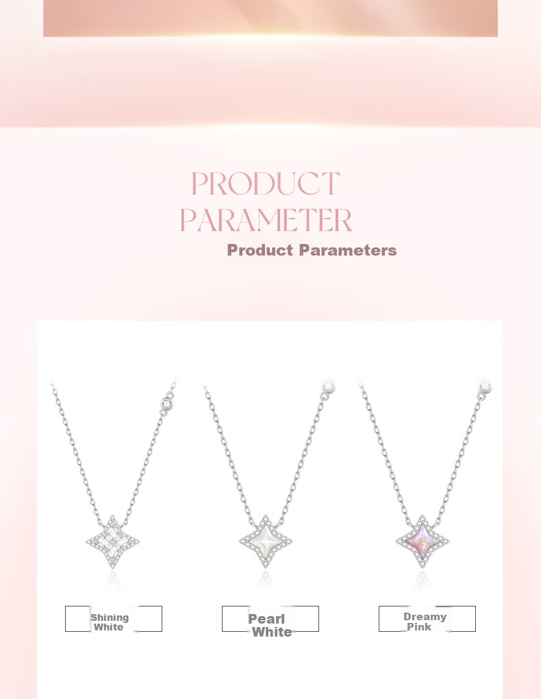 Fanci Radiant Necklace for Women, Silver Four-Pointed Star Light Luxury High-End Collarbone Chain Birthday Gift for Girls 7