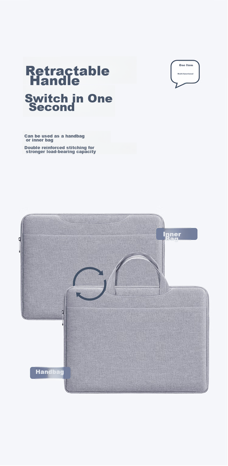 BUBM Laptop Bag, Handheld, 15.6 Inches, Suitable for Men, Compatible with Apple MacBook And Huawei Laptops, Business Laptop Sleeve 9