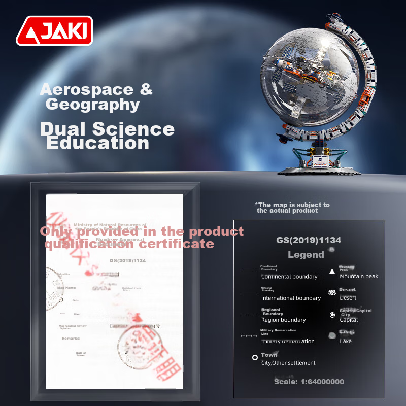 JAKI Building Block Assembly, Dawn Globe Space Station Model, Children's Toy, Adult Birthday Gift for Boys And Girls