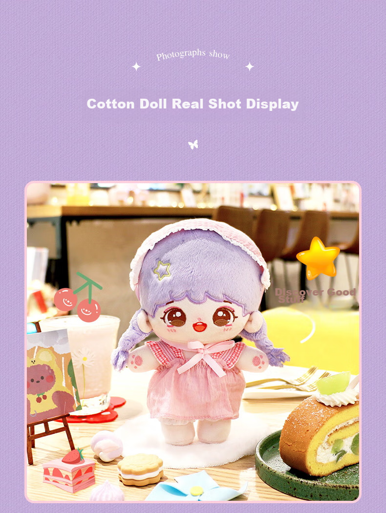 Annagongzhu Cotton Doll, 20cm Official Version, Dress-Up Plush Toy, Stuffed Animal Clothes, Toy for Girls And Children, Graduation Gift 7