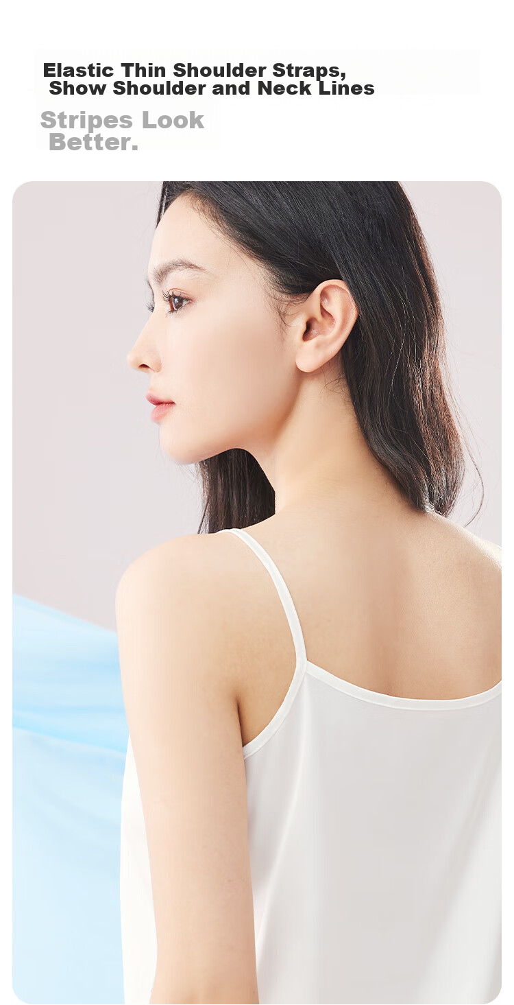 MiiOW Women's Camisole Tank Top for Spring And Autumn, Inner Wear Or Outer Wear, Beautiful Back Design, Faux Silk Thin Strap Basic Versatile Undershirt 10