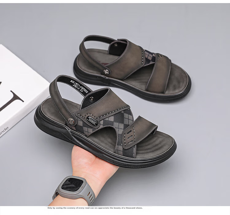 Warrior Sports Sandals for Men, Casual Outdoor Beach Shoes, Durable Summer Footwear WSL(WZ)-0978 Black Camel 41 5
