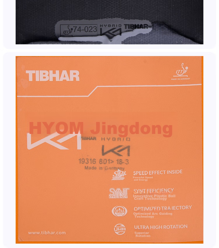 TIBHAR Hybrid Blue K1 PLUS Table Tennis Rubber, Imported Sticky Rubber, Red MAX 6