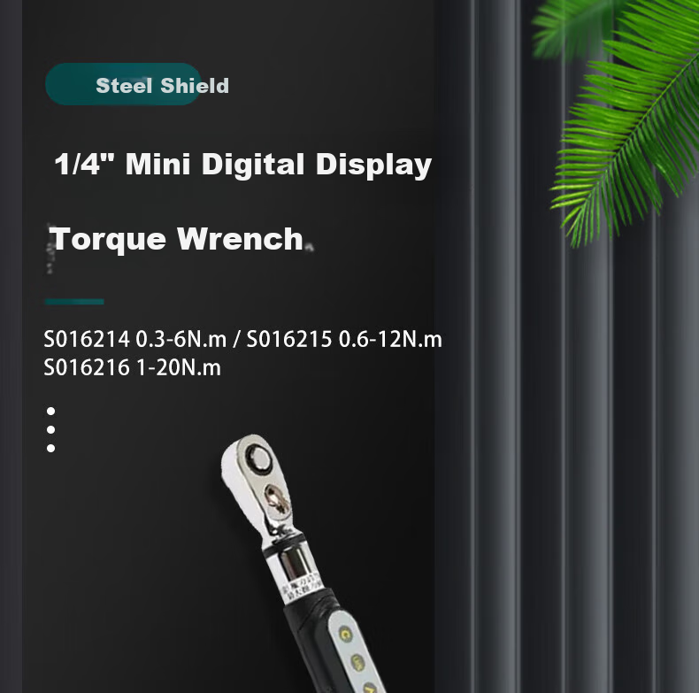 Gangdun SHEFFIELD S016214, 1/4 Series Mini Digital Torque Wrench, 0.3-6N.m 1