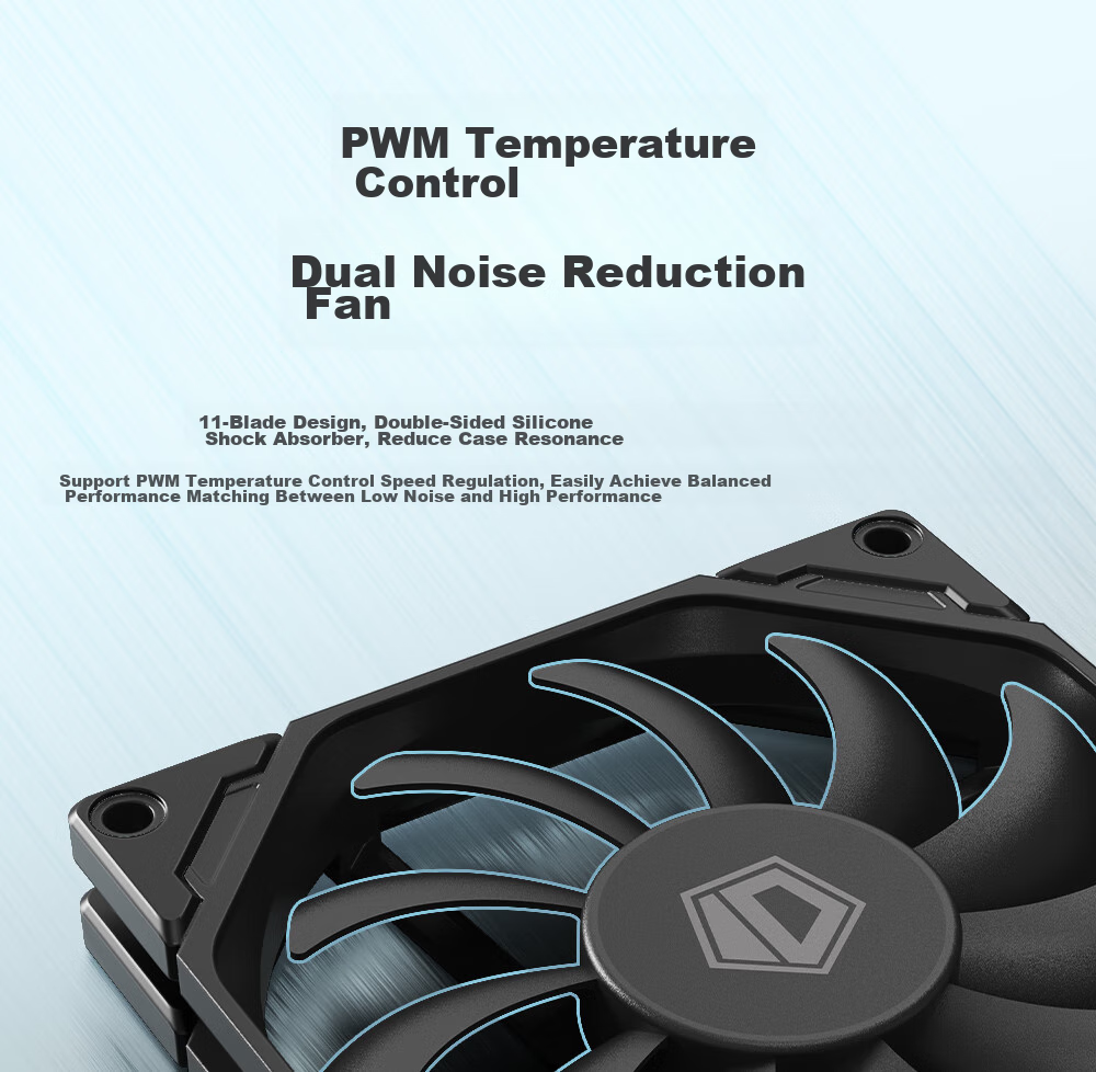 ID-COOLING 9CM Thin Fan, Non-Luminous Case Fan, PWM Temperature Control, Suitable for ITX Bottom-Mounted Computer Cooling Fan, 9015 Specification, TF-9215 4