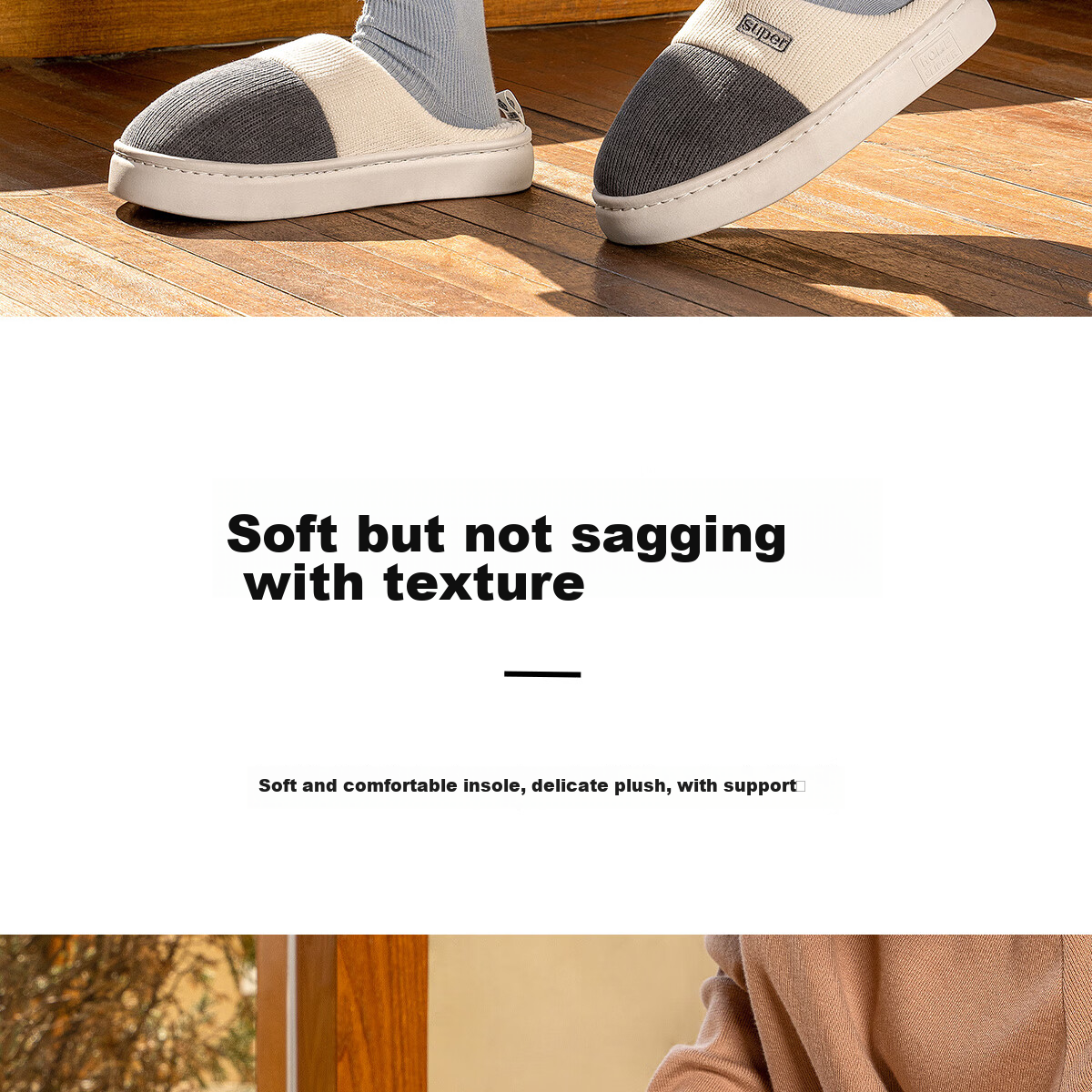 Grace Cotton Slippers for Men, Autumn And Winter Indoor Non-Slip Odor-Resistant Warm Thick-Soled Squishy Feeling Home Slippers for Men in Winter 8