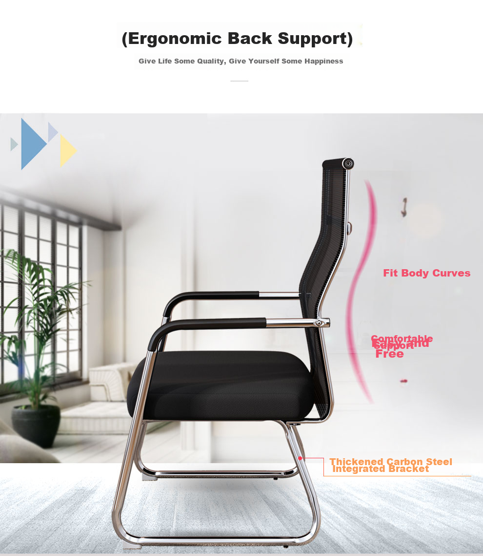 Qishengmingyuan High Back Chair, Computer Chair, Office Chair, Conference Chair, Electroplated Mesh Chair, Corporate Staff Chair, Seat LC-130 3