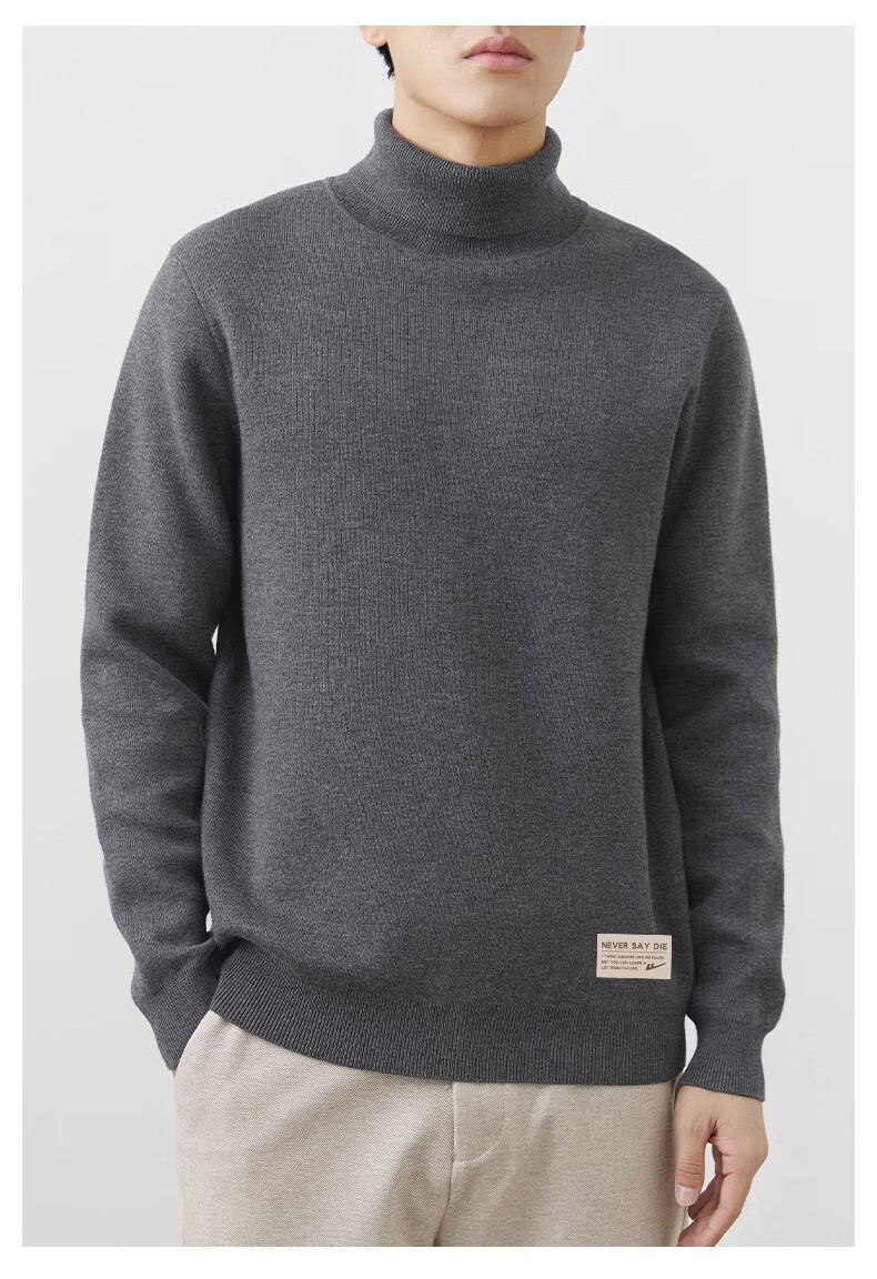 Warrior Men's Winter Warm Turtleneck Sweater Trendy Knit Pullover Woolen Shirt 10