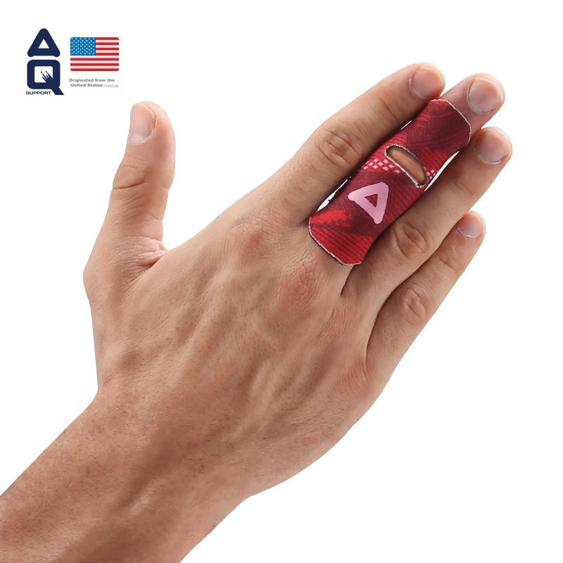 AQ Finger Immobilization Protective Sleeve for Sports, Basketball, Volleyball, Red Totem Straight Tube Style, Single Pack B30915S/M