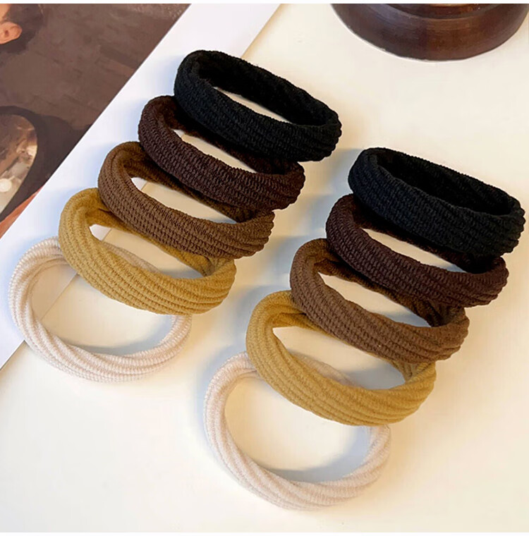 Yefili 10-Pack High Ponytail Hair Ties Durable Spiral Hair Bands Elastic Hair Ropes for Women and Students 11