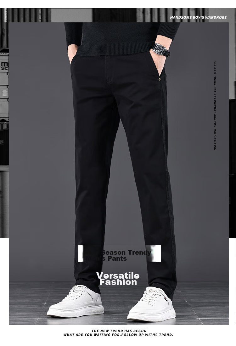 JEEP High-End Men's Casual Pants, New Spring 2026 Style, Loose Straight-Leg, Light Business Pure Cotton Trousers for Me 2