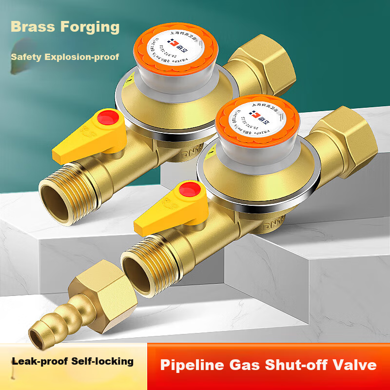 Haili 0.9 Gas Self-Closing Valve, Natural Gas Household Stove, Automatic Gas Leak Shut-Off, Thickened Copper Gas Safety Valve RT