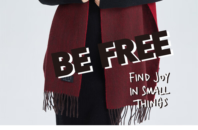 ELLE [Gift Box] 100% Wool Scarf for Women, Double-Sided Autumn And Winter Thick Warm Shawl Neck Wrap Gift Mid-Autumn Festival 3