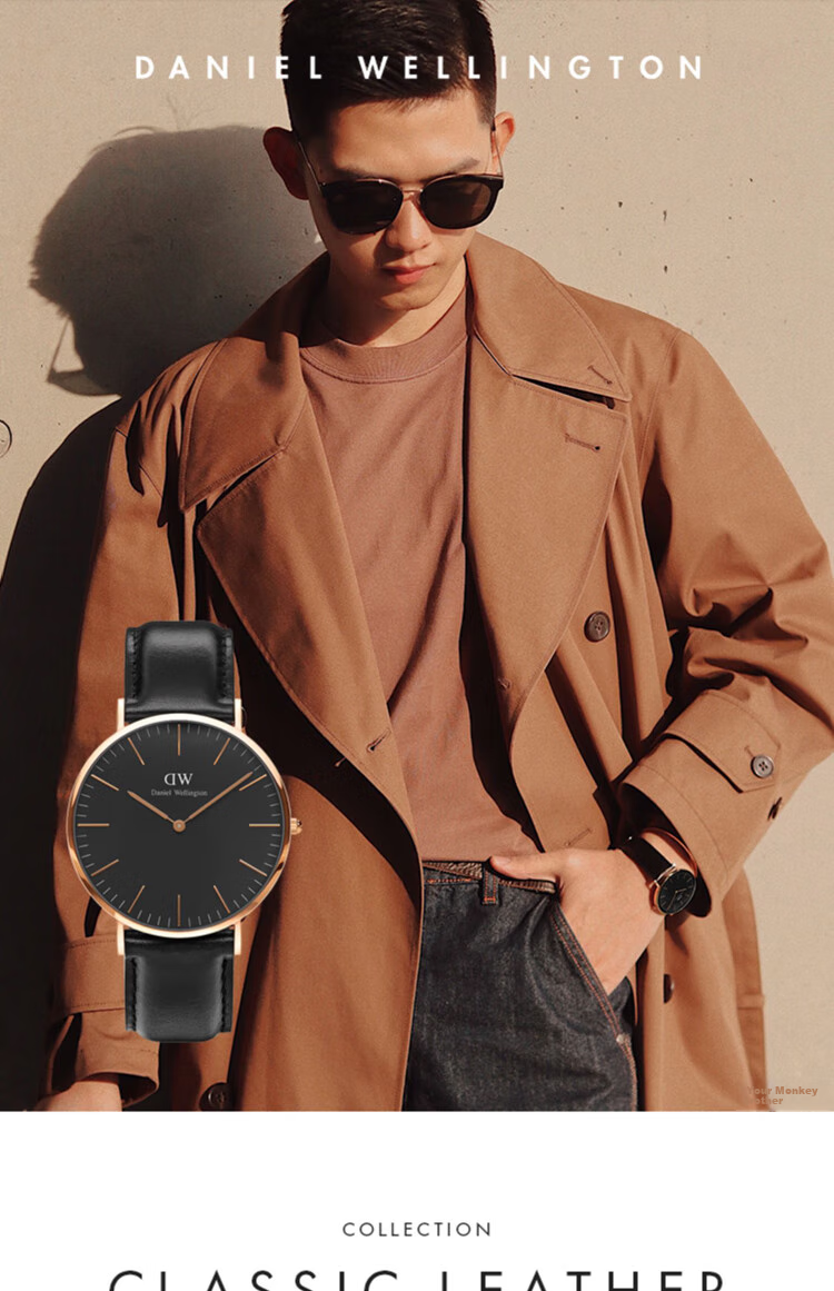 DanielWellington DW Men's Watch, Classic Leather Simple Fashion European And American Quartz Wristwatch, Birthday Gift for Boyfriend, DW127 1