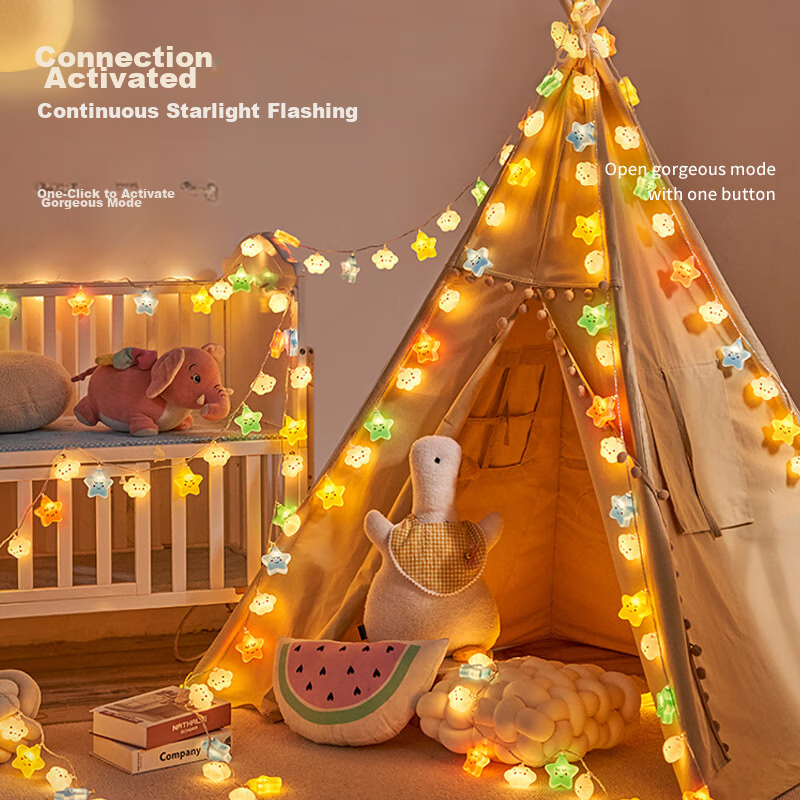 Abaoli Children's Star Cloud Rainbow Indoor And Outdoor Decorative Lights, Flashing Lights, String Lights, Starry Sky, Outdoor Camping Room Decoratio