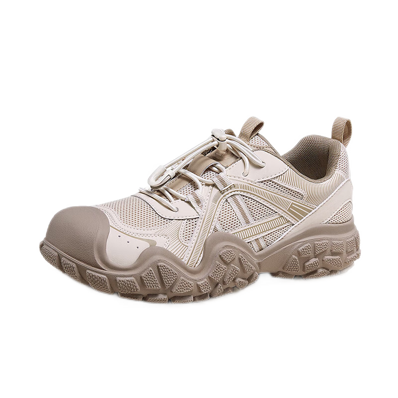 CAMEL Brand, Cute And Adorable Women's Outdoor Thick-Soled Casual Shoes, Versatile Hiking And Mountaineering Shoes, P24A245634, Apricot Color, Size 37