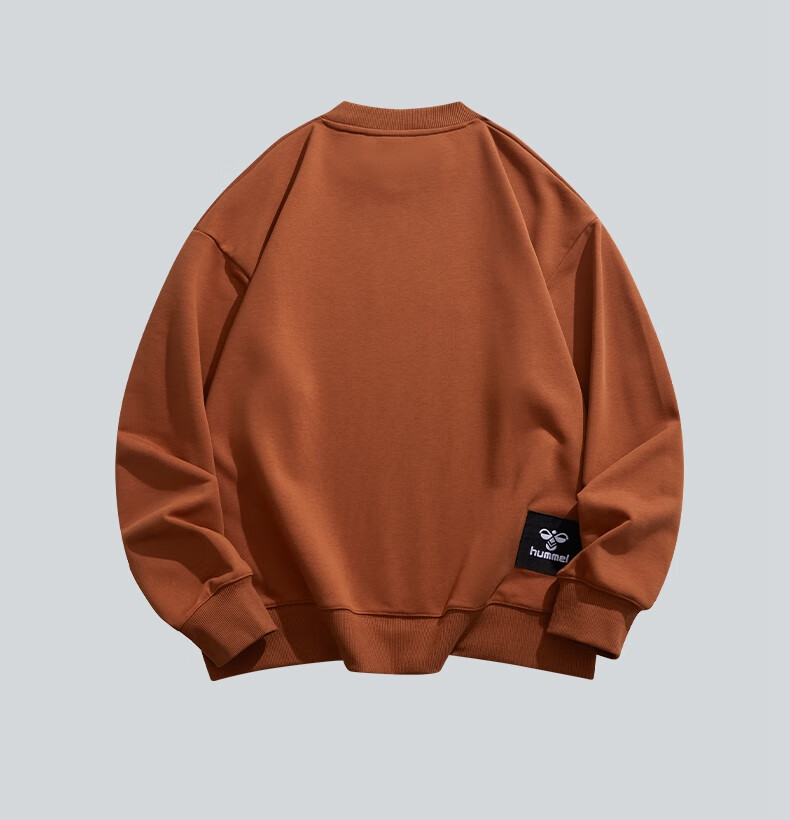 Hummel Spring And Autumn Heavyweight Sweatshirt for Men And Women, Couple Outfit with Embroidery, Loose-Fitting Round Neck Top for Spring, Base Layer, Black, S 22