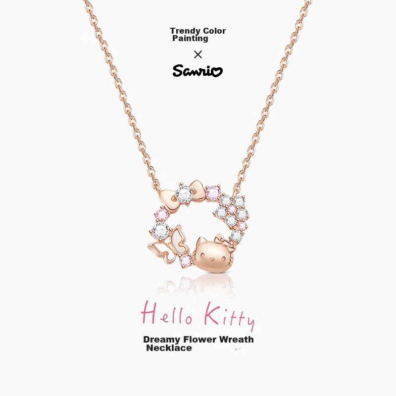 ChaoSeHui Hello Kitty Sterling Silver Necklace for Women Luxury Birthday Gift Girlfriend Qixi Valentine's Day Gift 3223
