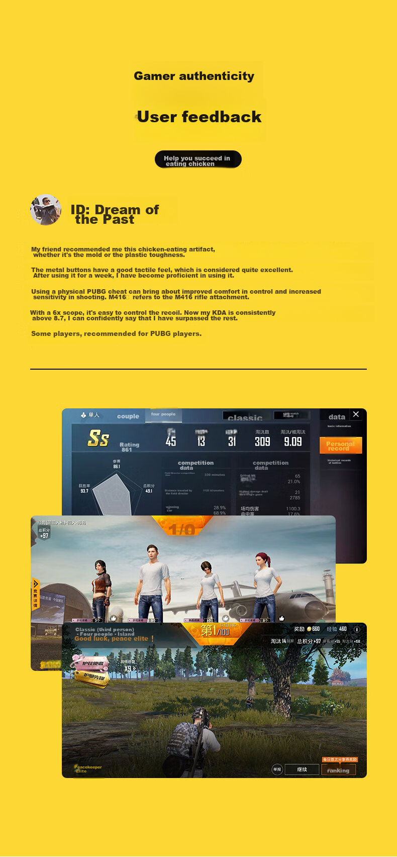 CangHua Chicken Dinner Pro: Mechanical Keyboard Triangular Action Mobile Game Assistant with Automatic Six-Finger Shooting And Gun Pressing for Peace Elite Dark Zone Breakout Games, External Device for Android And iOS 18