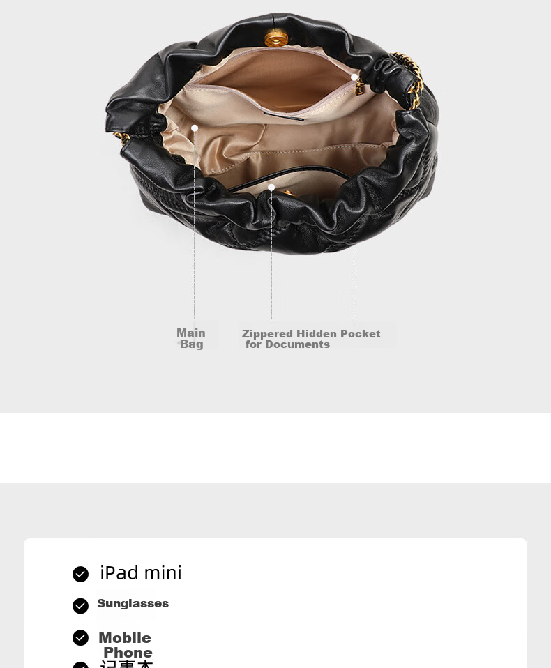 Viney Leather Handbag, Women's Commuter Chain Bucket Bag, Light Luxury Shoulder Bag, Practical Birthday And Mother's Day Gift for Mom 6