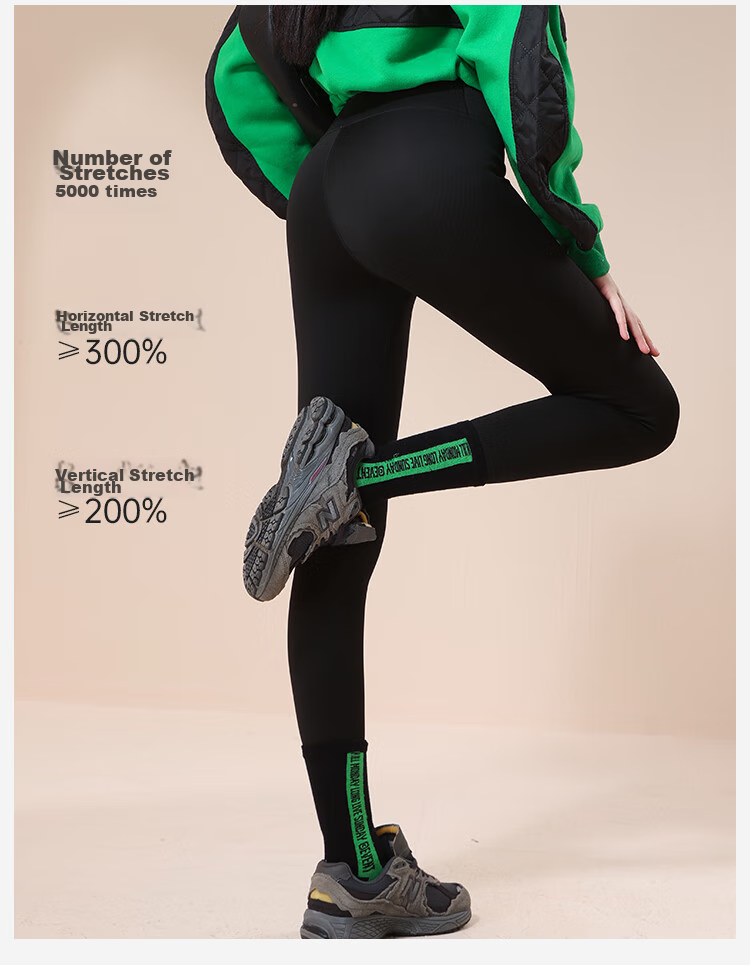 Dushiliren Thick Shark Leggings for Women, High-Waisted Tummy Control And Butt-Lifting Latex Fleece-Lined Tight Pants for Autumn And Winter, Black, Size L 13