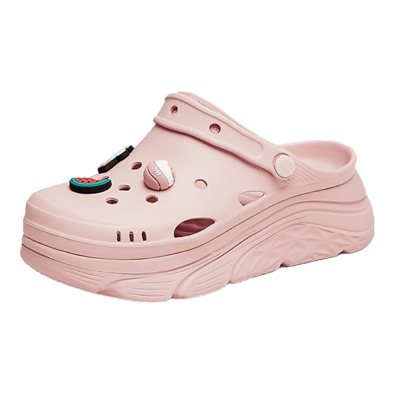 TEENMIX Thick-Soled Perforated Shoes, Lightweight And Durable Casual Sandals, Sports Women's Slippers, Pink, Size 40