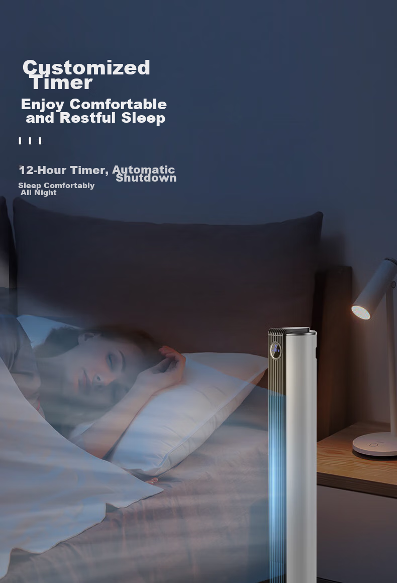 MeiLing Electric Fan / Home Bladeless Tower Fan for Living Room Bedroom Office, Quiet Low Noise Floor Standing Oscillating Energy-Saving Fan MPF-DA0025 Tall Model 7