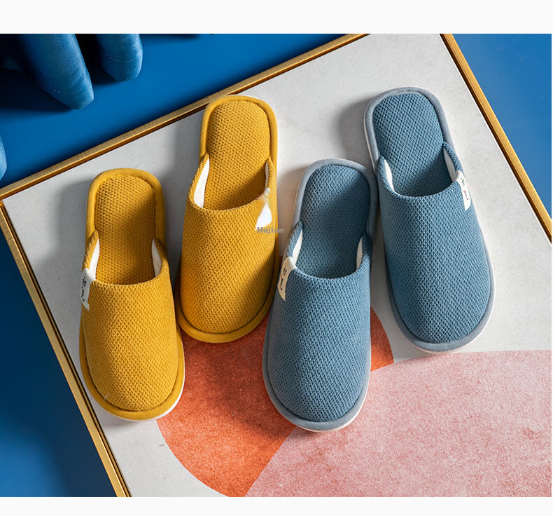 GUOLUOFEI Spring And Autumn Cotton Slippers for Men, Indoor Home Wooden Floor Slippers for Women, All Seasons Spring Autumn Winter, Ginger Yellow Color, Size 36-37 12