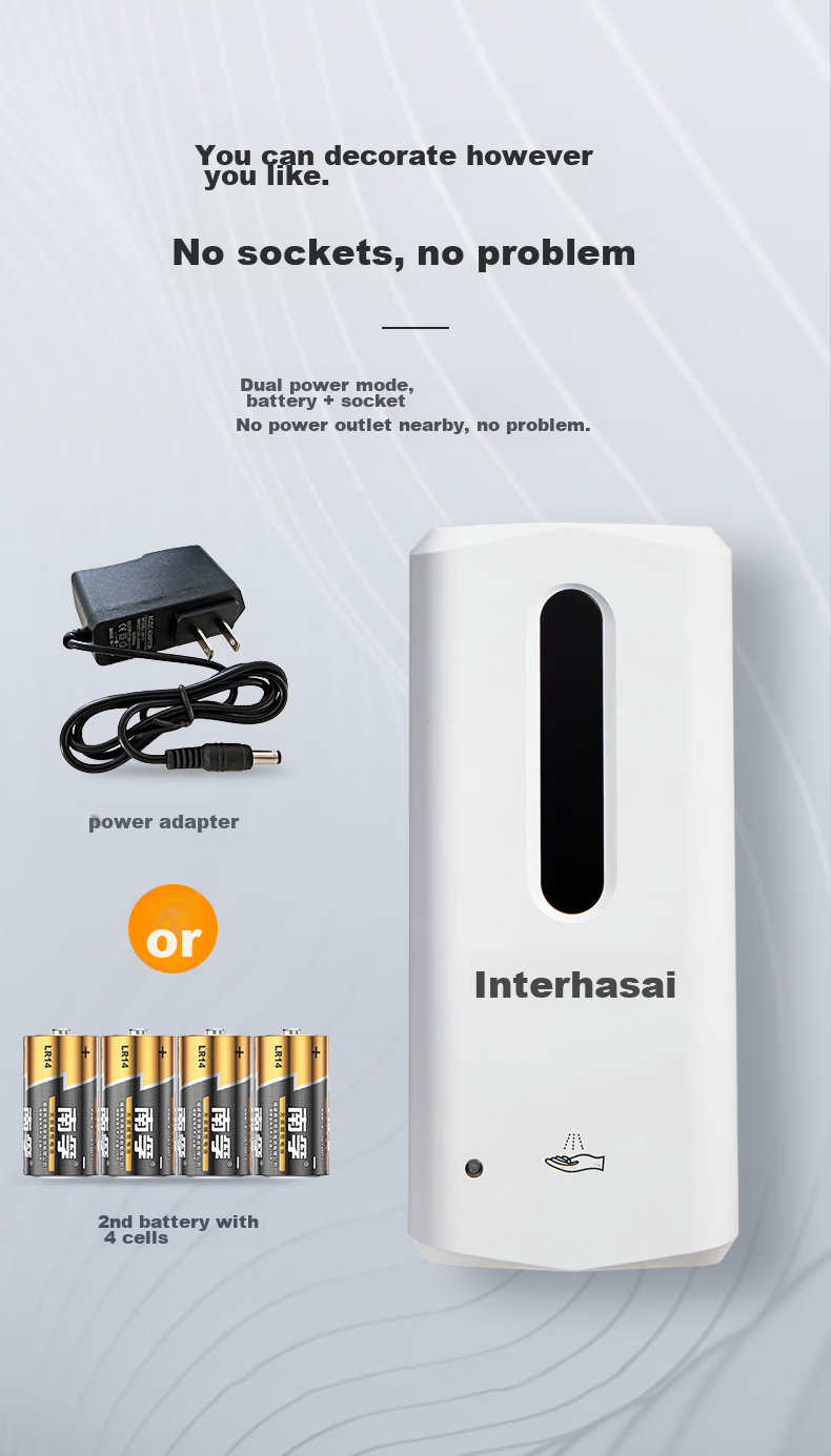 Interhasa! F9305 Automatic Soap Dispenser, Wall-Mounted Hand Soap Machine, Bathroom Soap Liquid Box 7