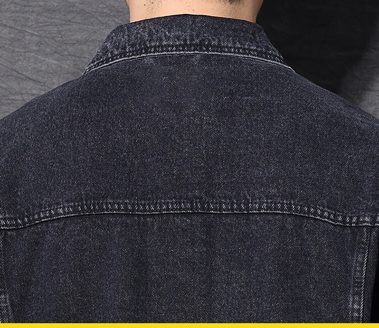 JEEP Men's Denim Jacket Autumn Winter Workwear Black Casual Shirt Blue L 9