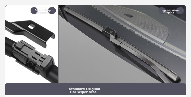 Paisu 2011-2019 Great Wall Haval H6/2012-2015 Great Wall M4 Original Frameless Windshield Wiper Blades, 24+16 U-Type 3