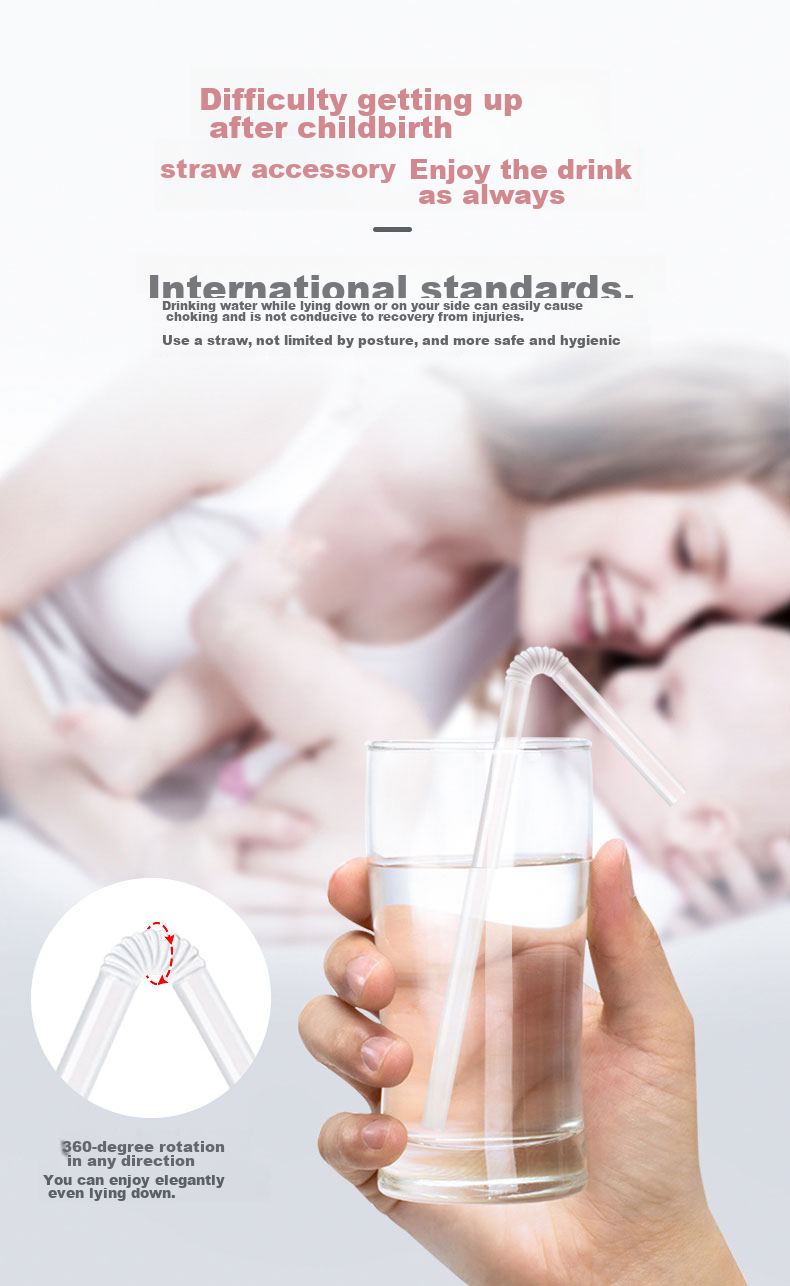 Dengbi Disposable Straws, Individually Wrapped, Plastic, Transparent, Bendable, Food Grade, for Postpartum Women And Children, 100 Pieces 3