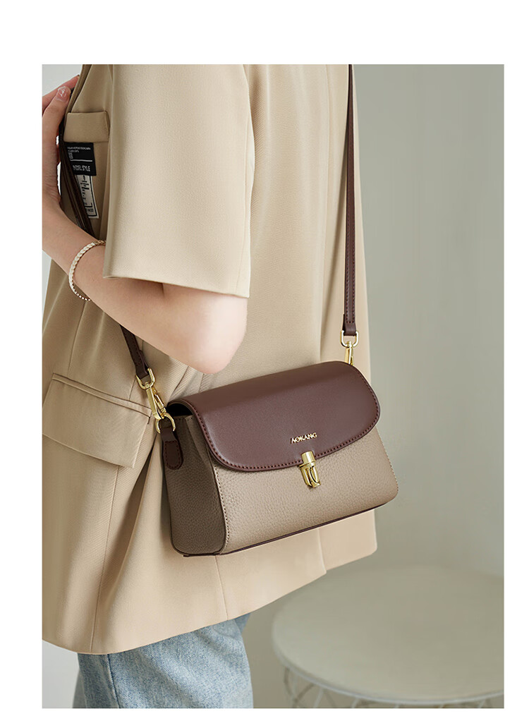 Aokang Women's Handbag, Trendy Cowhide Small Square Bag, Light Luxury Crossbody Shoulder Bag, Birthday 520 Gift for Girlfriend Or Wife 14