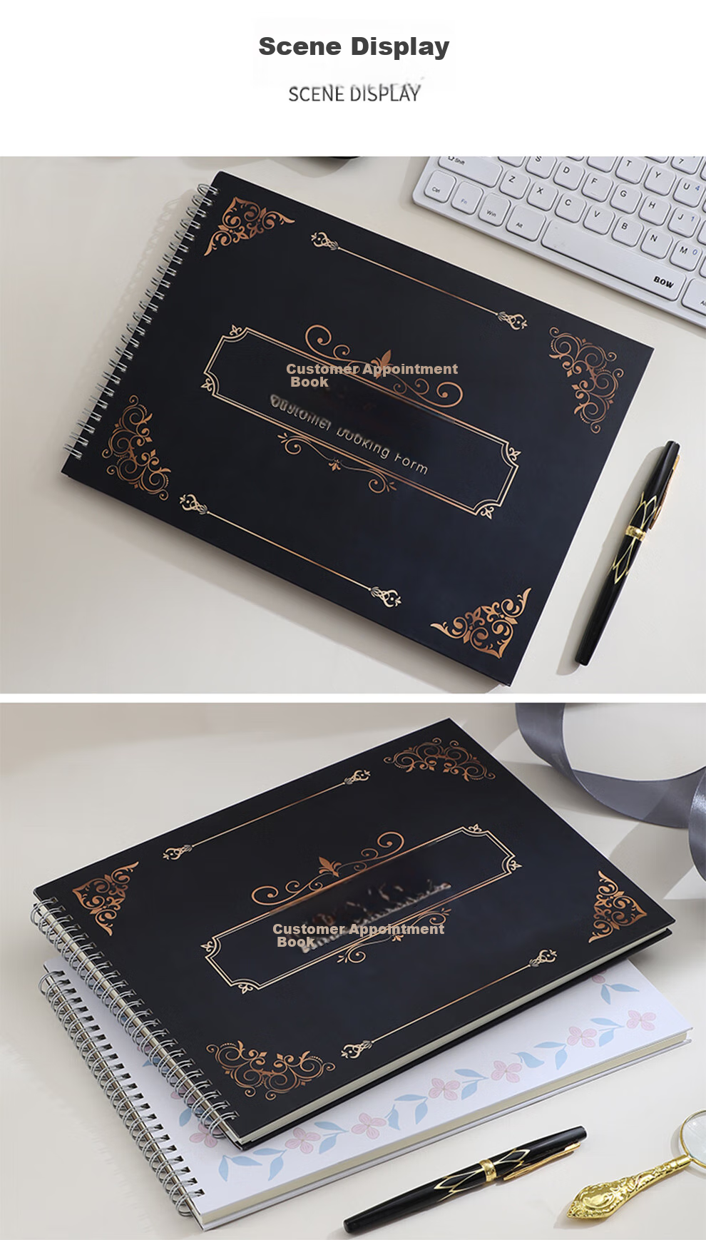 Jiaranheng A4 Customer Appointment Registration Book, Universal Beauty Salon Client Information Registration Form, Real-Name Registration Book for Hairdressing Salons, Nail Salons, Eyelash Salons, Customizable Guest Book for Visitors, Lake Blue Color 10