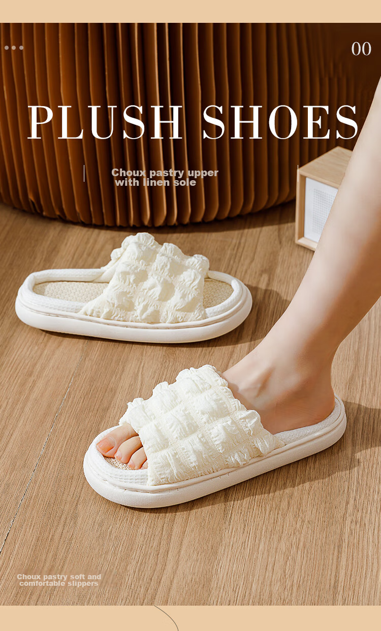 Langsha Linen Slippers for Women, Outdoor Wear, Internet Celebrity Style, 2023 Home Thick-Soled Versatile Non-Slip Cute Household Cotton And Linen Slippers for Wome 6