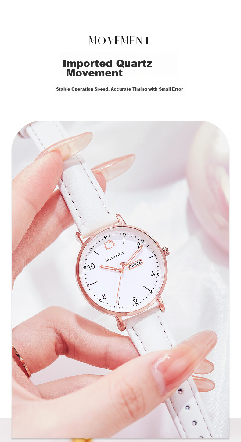 Hello Kitty Student Exam Watch for Female Students in Middle School, High School, And College Entrance Exams, Civil Service Exams, Postgraduate Entrance Exams, Quiet Quartz Watch 5