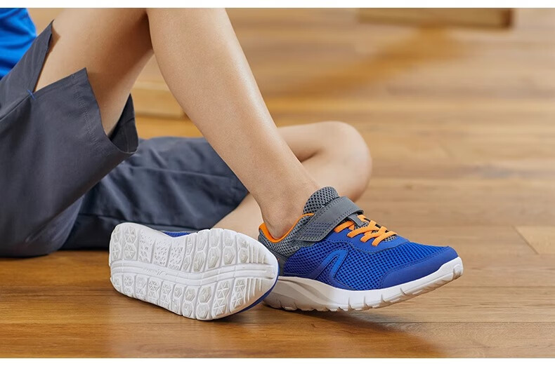 DECATHLON Children's Mesh Comfortable Breathable Campus Casual Sports Track Running Shoes, Navy Blue/pink, Size 34, 2179967 21
