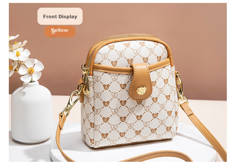 Xiaoxiongyilian Shoulder Crossbody Mini Bag for Women, Phone Pouch, Fashionable Versatile Mini Handbag, Printed Bucket Bag, Valentine's Day Gift 22