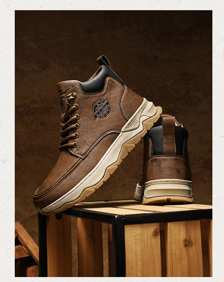 Bull Family Martin Boots Men 2026 Autumn Winter New High-Top Sneakers Men's Casual Outdoor Sports Hiking Shoes 15
