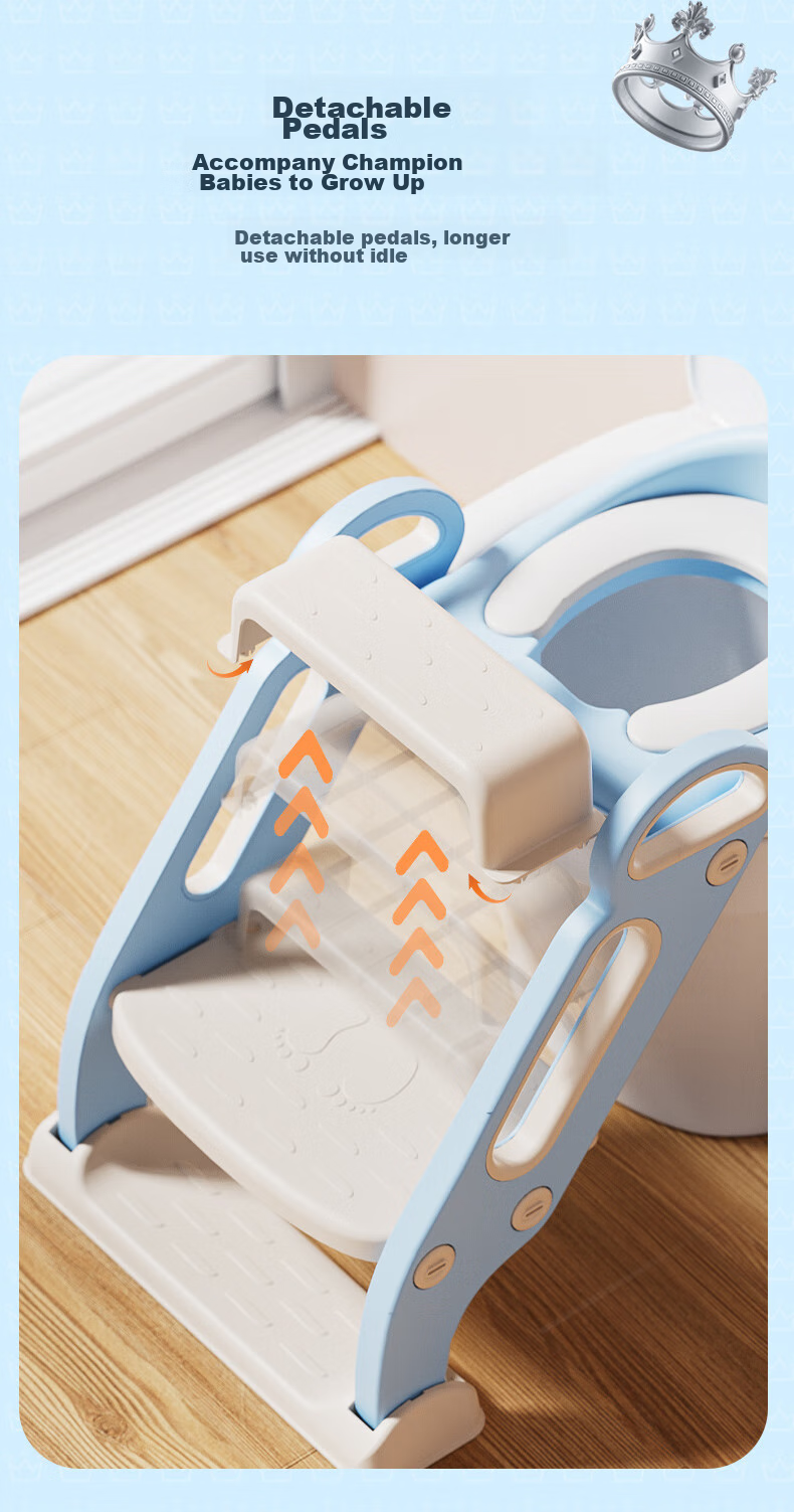 Babyhood Children's Toilet Training Aid, Enlarged And Widened Baby Potty Chair with Step Stool, Soft Cushion Model 132, Fresh Orange 4