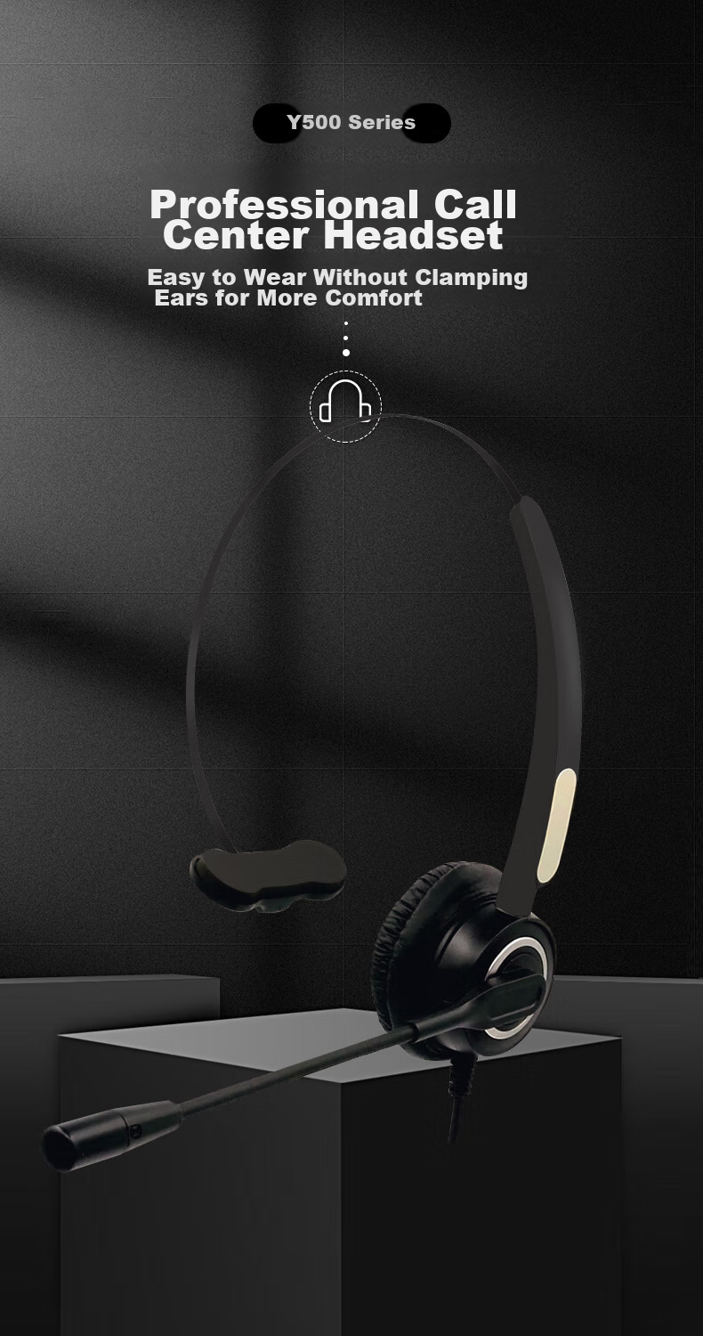 Yijiatong Single-Ear Headset Y500-RJ9 Crystal Connector, Over-Ear Headset/customer Service Headset/noise-Cancelling Headphones/sales Call Headset/business/education Direct Connection Telephone 2