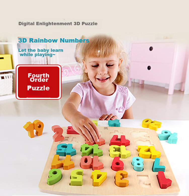 Hape (Germany), Children's Puzzle Toy, Four-Level Number Enlightenment 3D Puzzle, 3 Years+, Birthday Gift, E1550 1